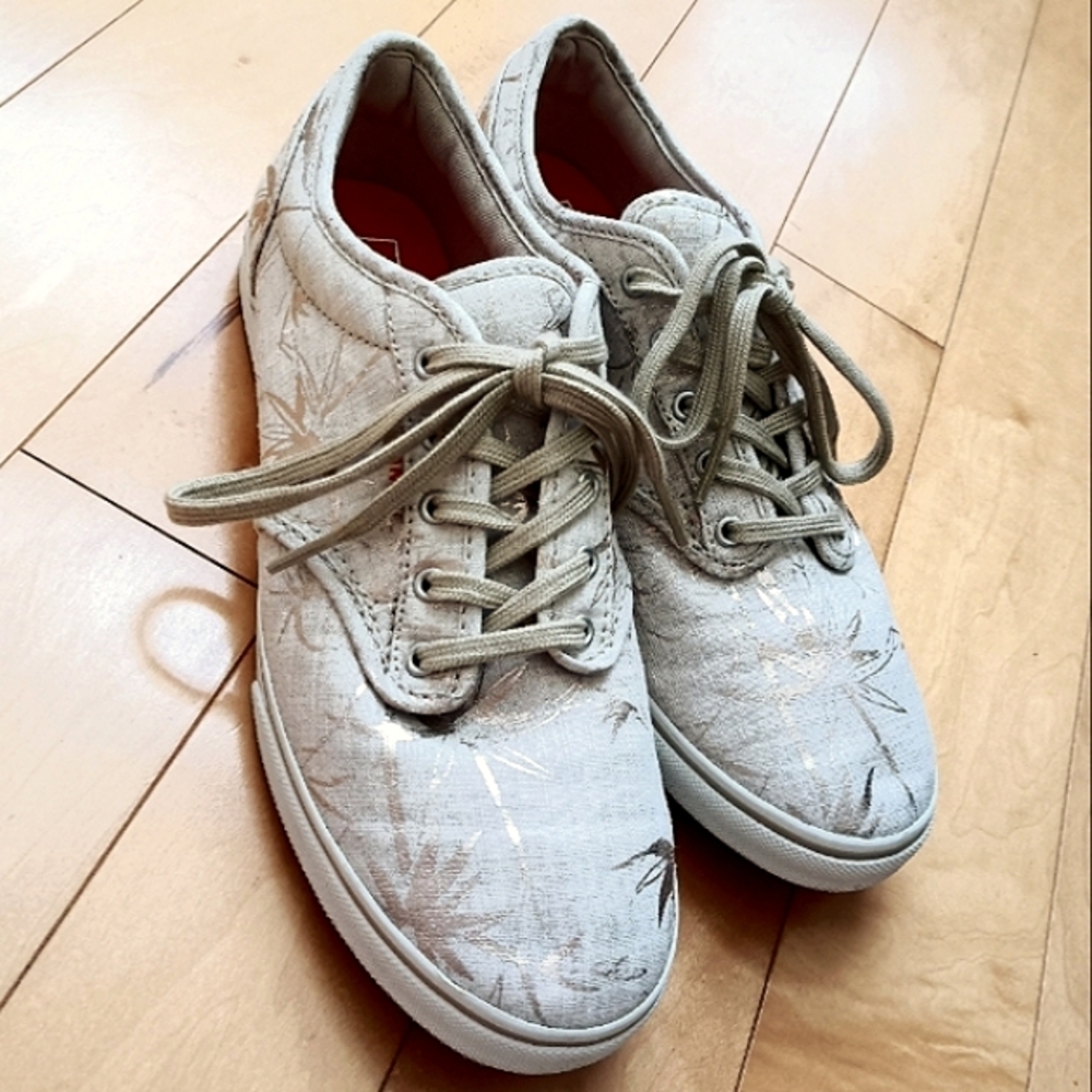VANS Atwood Casual Athletic Shoes Sneakers Beige with Gold Palms size 8 - Picture 4 of 15